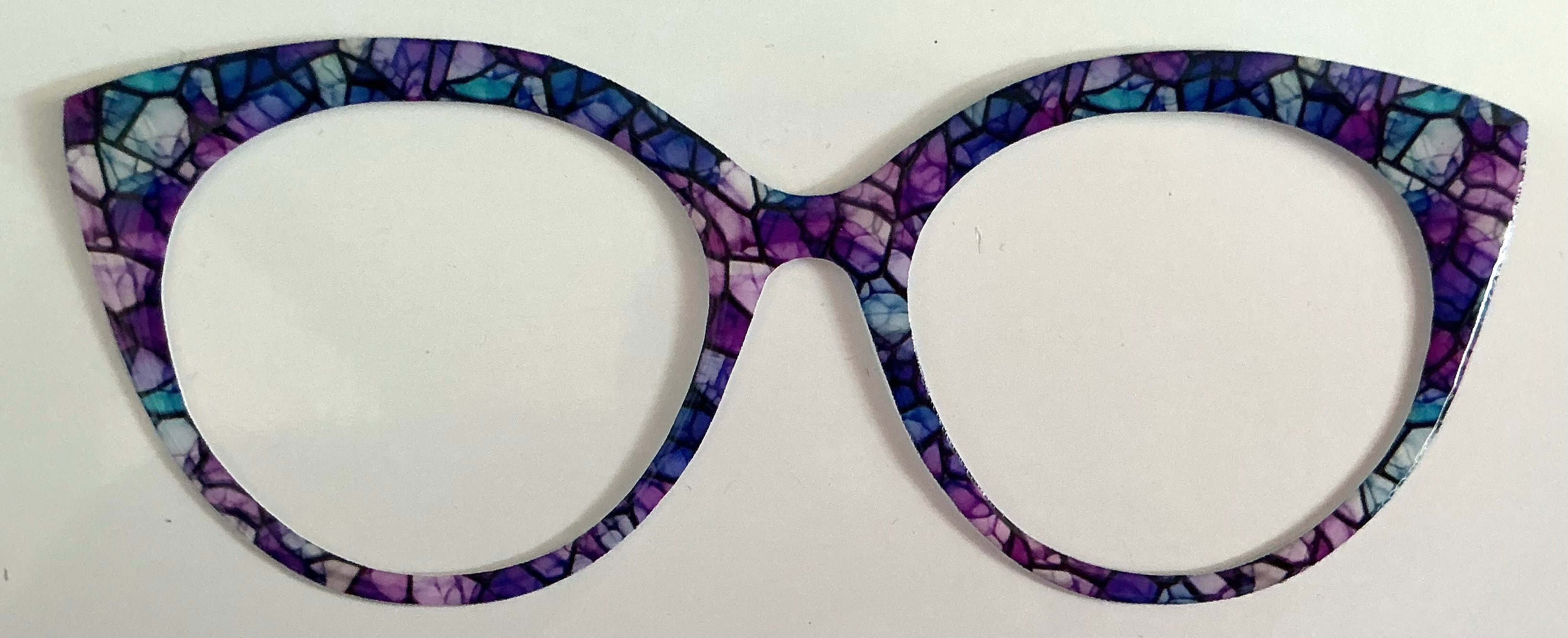 Zuri Topper; purple and blue stained glass