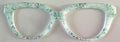 Quinn Topper; green and white damask