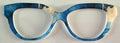 Quinn Topper; blue and cream marble design