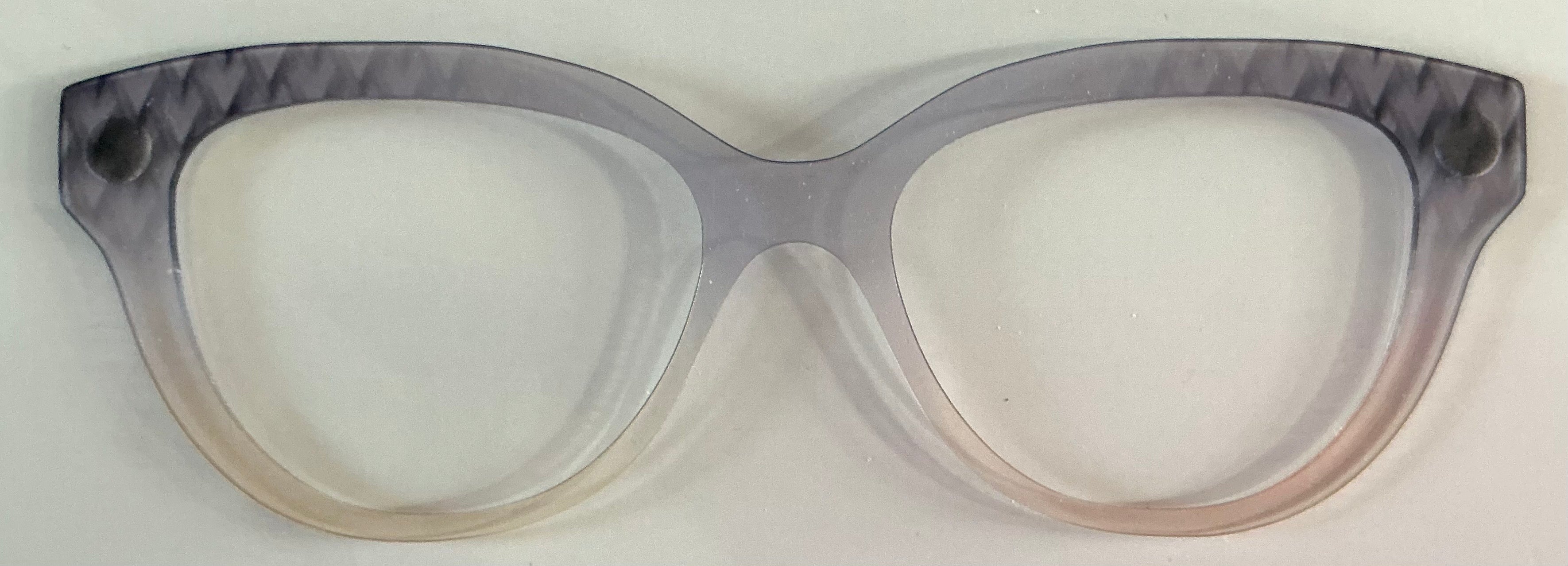 Quinn Topper; translucent;  purple/cream gradient with corner design