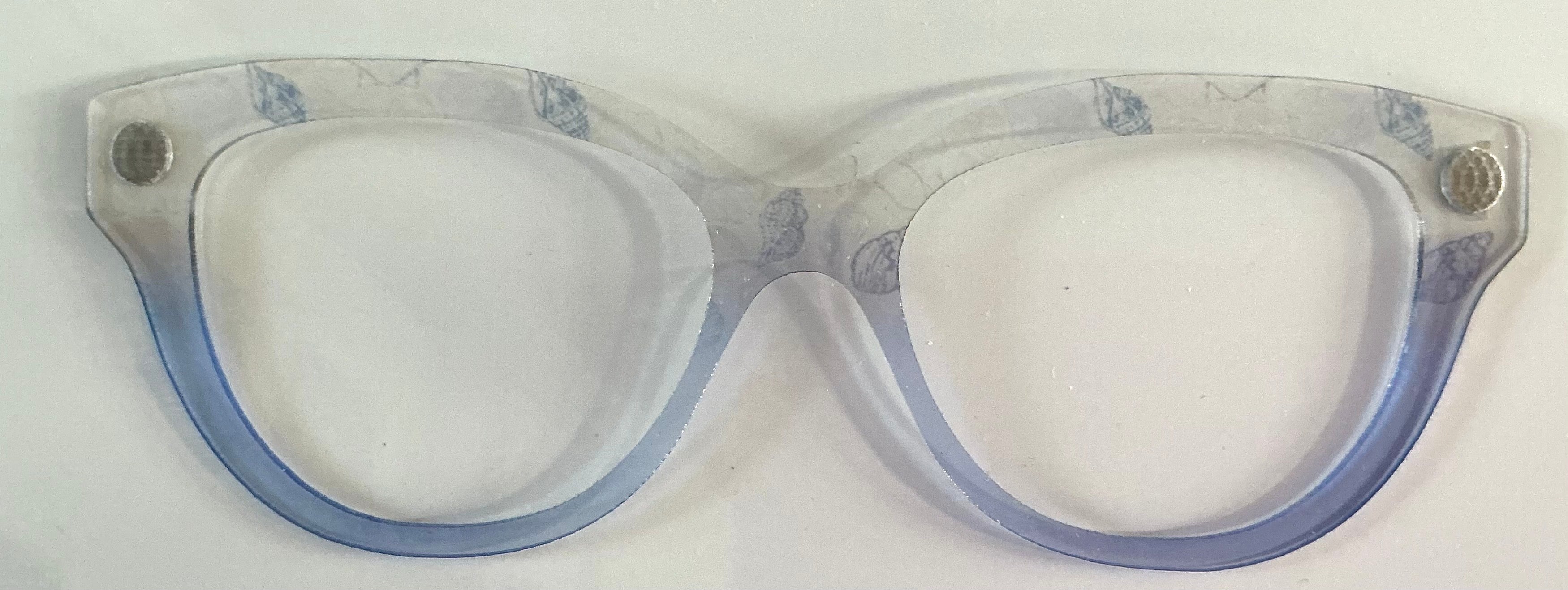 Quinn Topper; translucent;  purple/clear fade with seashells