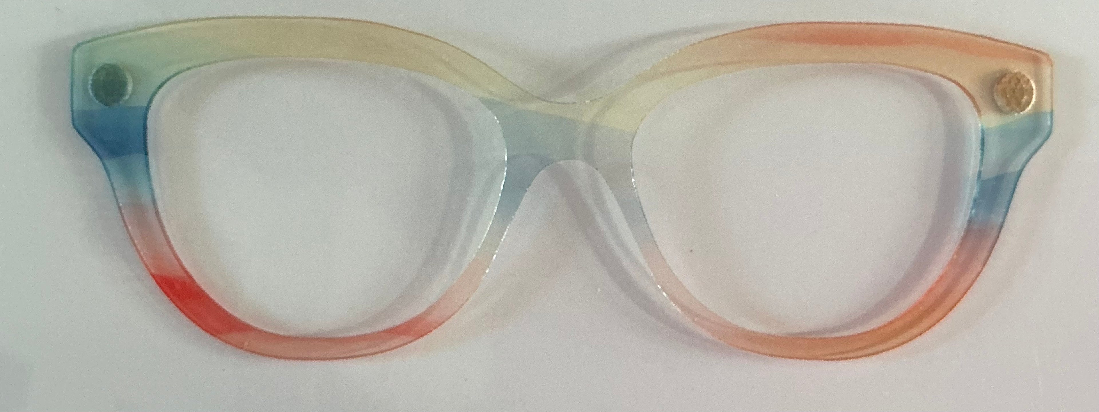 Quinn Topper; translucent; multicolored stripes