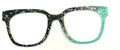 Murphy Topper; metal; gray to aqua glitter gradient