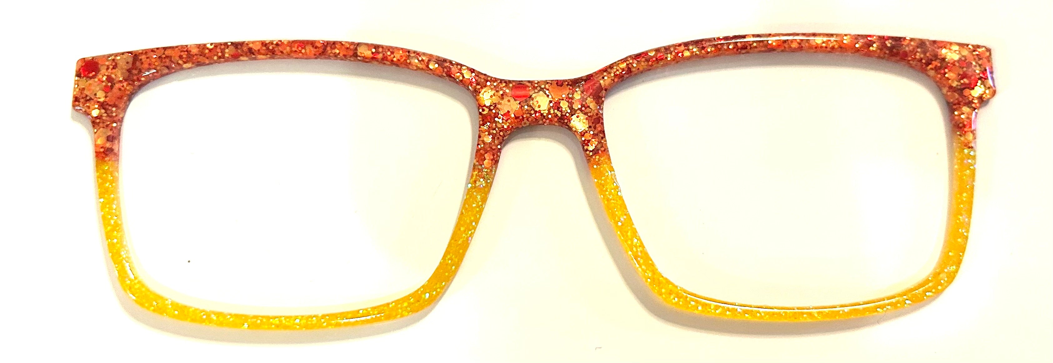 Kirby Topper; chunky orange glitter/yellow shimmer split