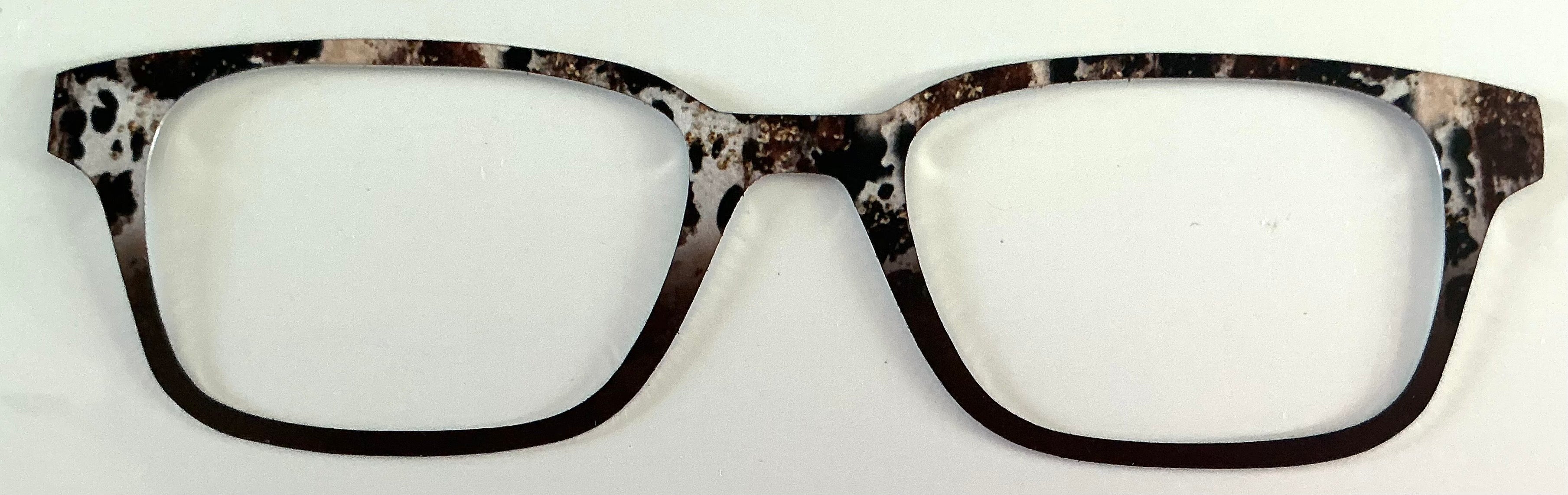 Finley Topper; metal; brown/cow print fade