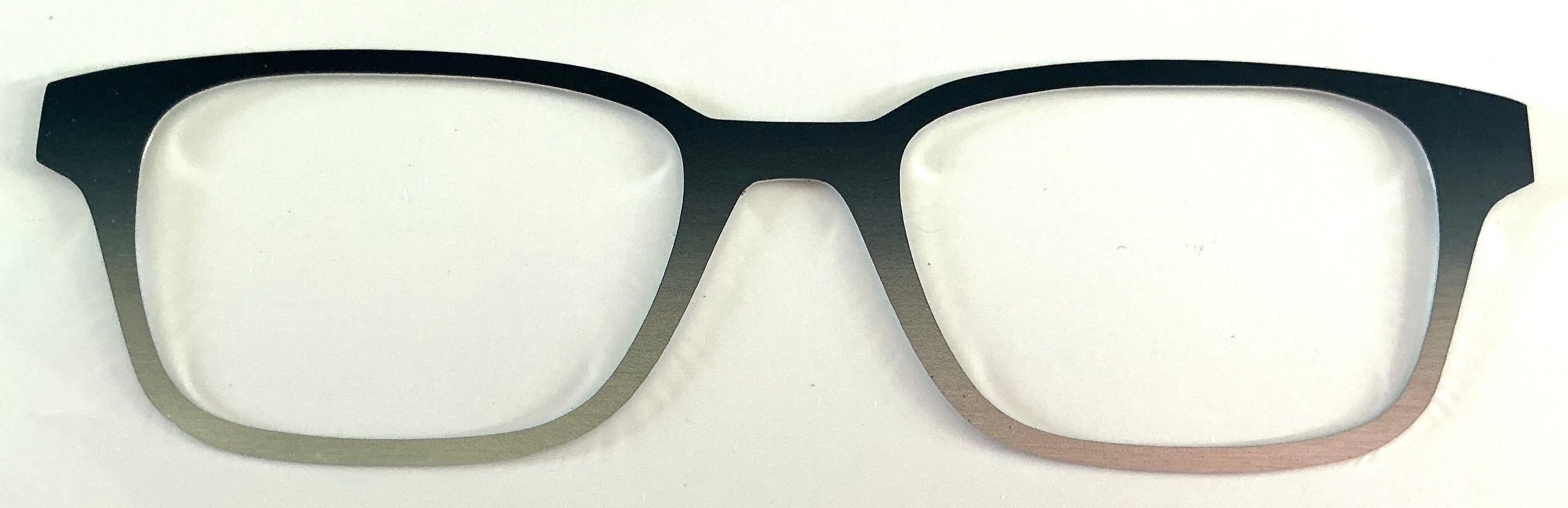 Finley Topper; metal; blue to silver gradient