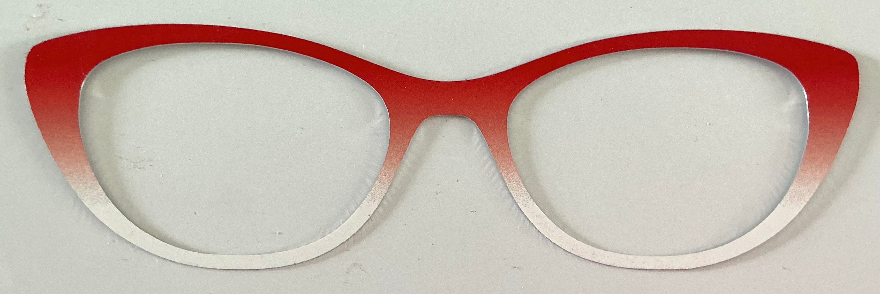 Ella Topper; metal; red to white gradient
