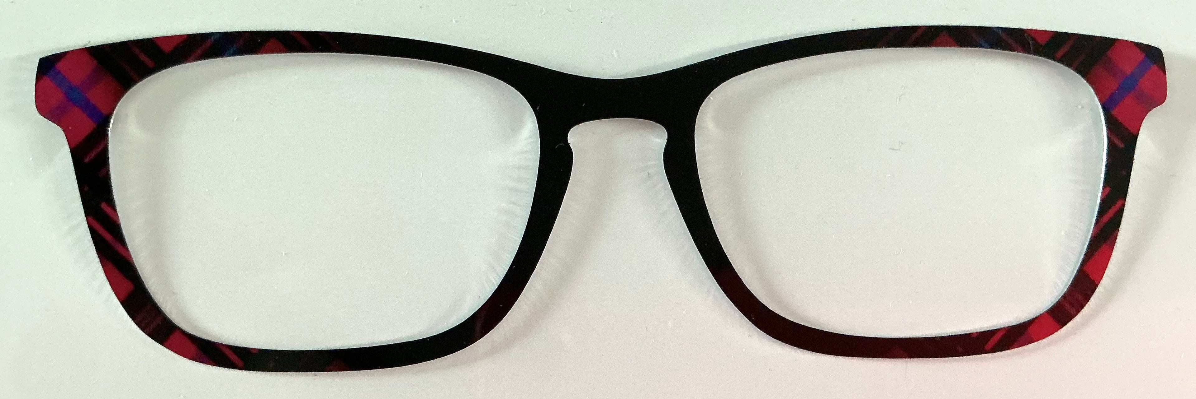 Casper Topper; metal; black with hot pink plaid vertical fade
