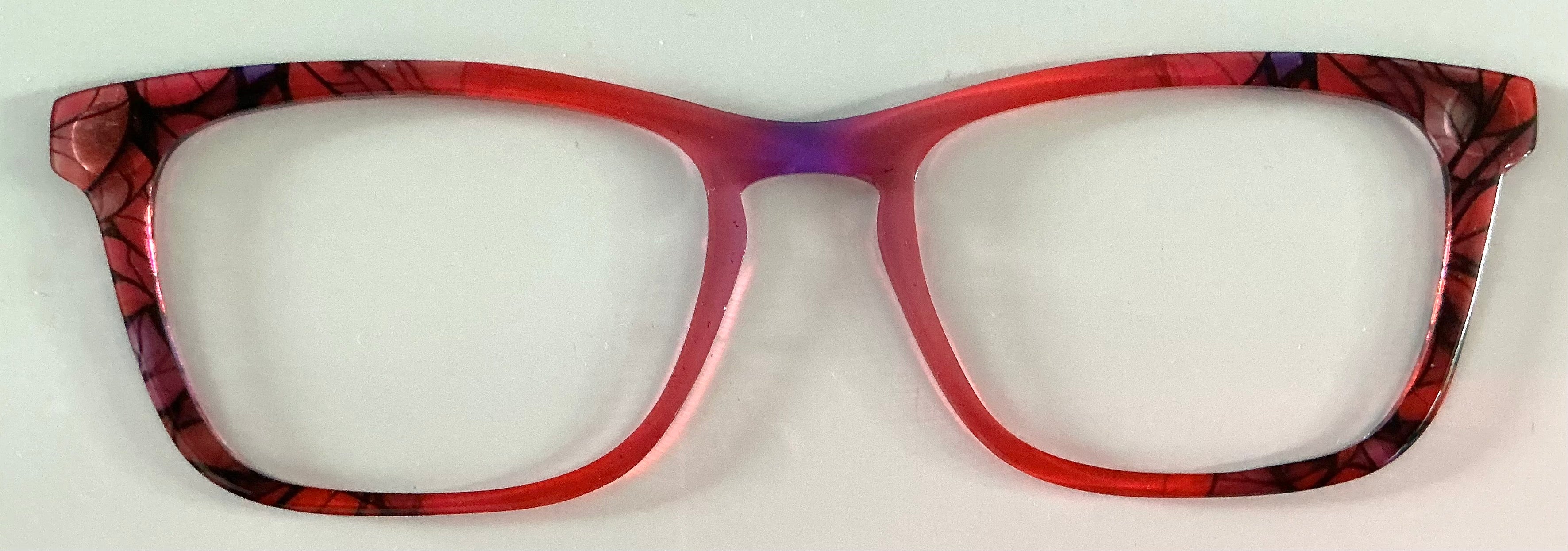 Casper Topper; pink/red vertical fade with stained glass design
