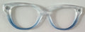 Quinn Topper; clear/blue fade shimmer with ribbons