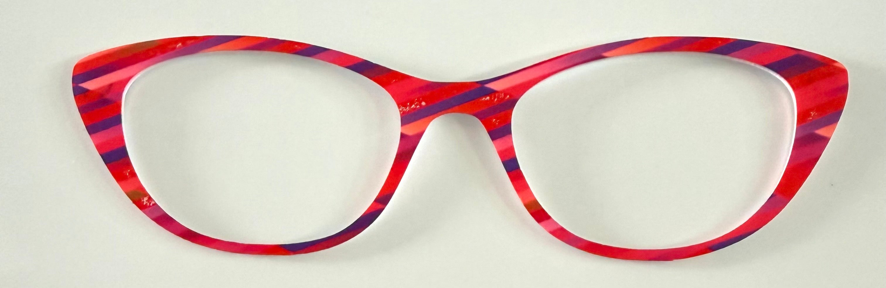 Ella Topper; pink/red/purple diagonal stripes
