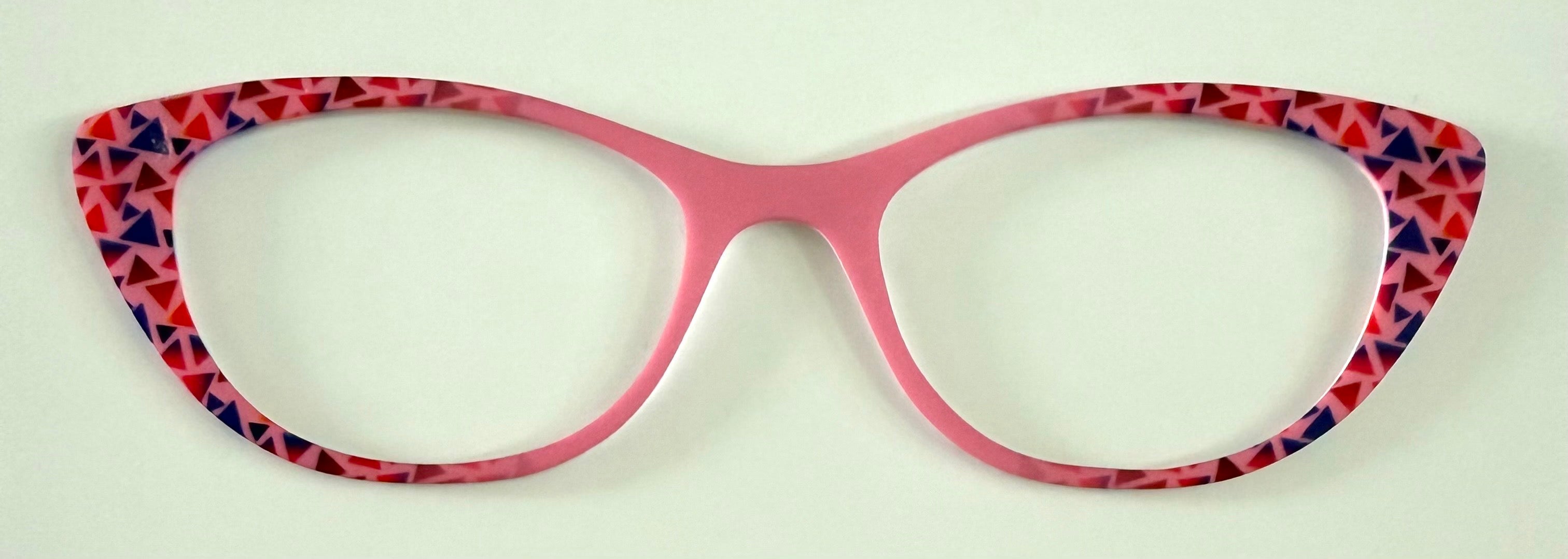 Ella Topper; red and blue triangle to pink vertical fade