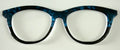 Brook Topper; blue brushstrokes/black split