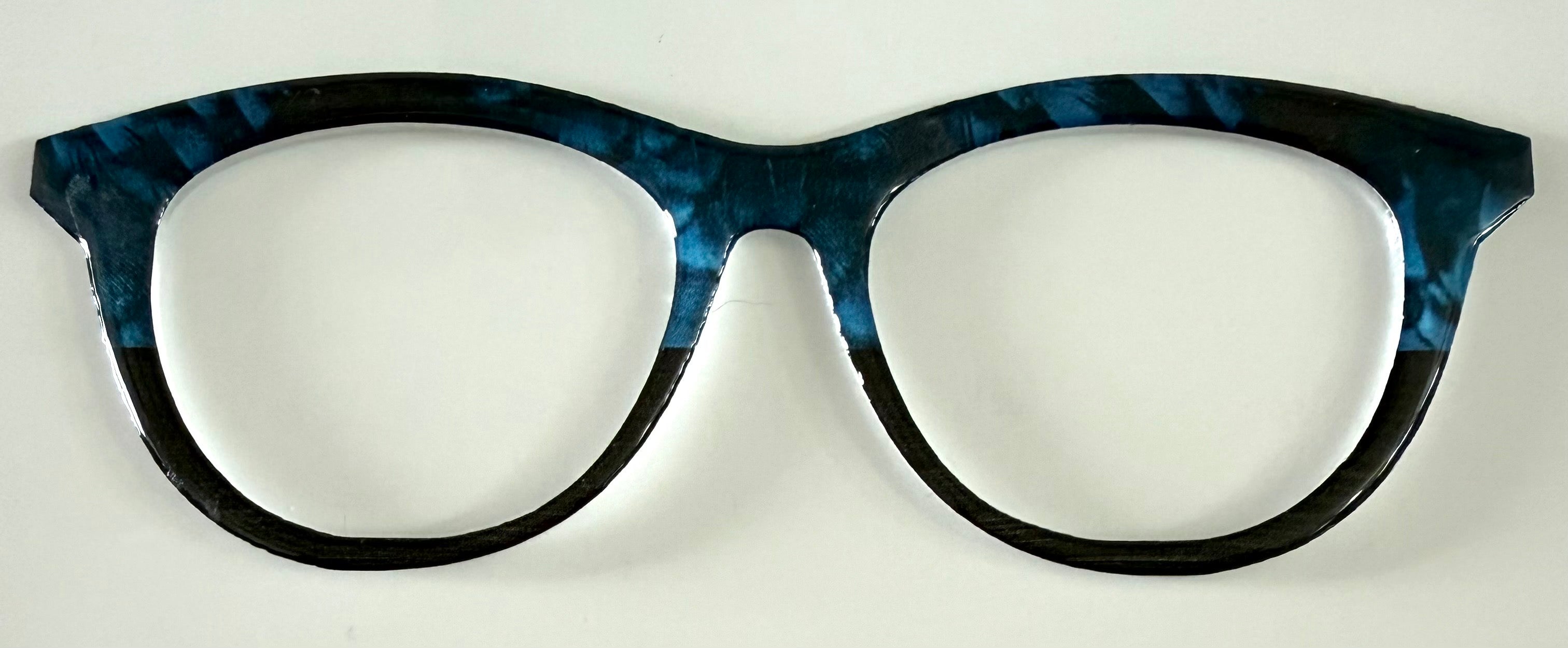 Brook Topper; blue brushstrokes/black split