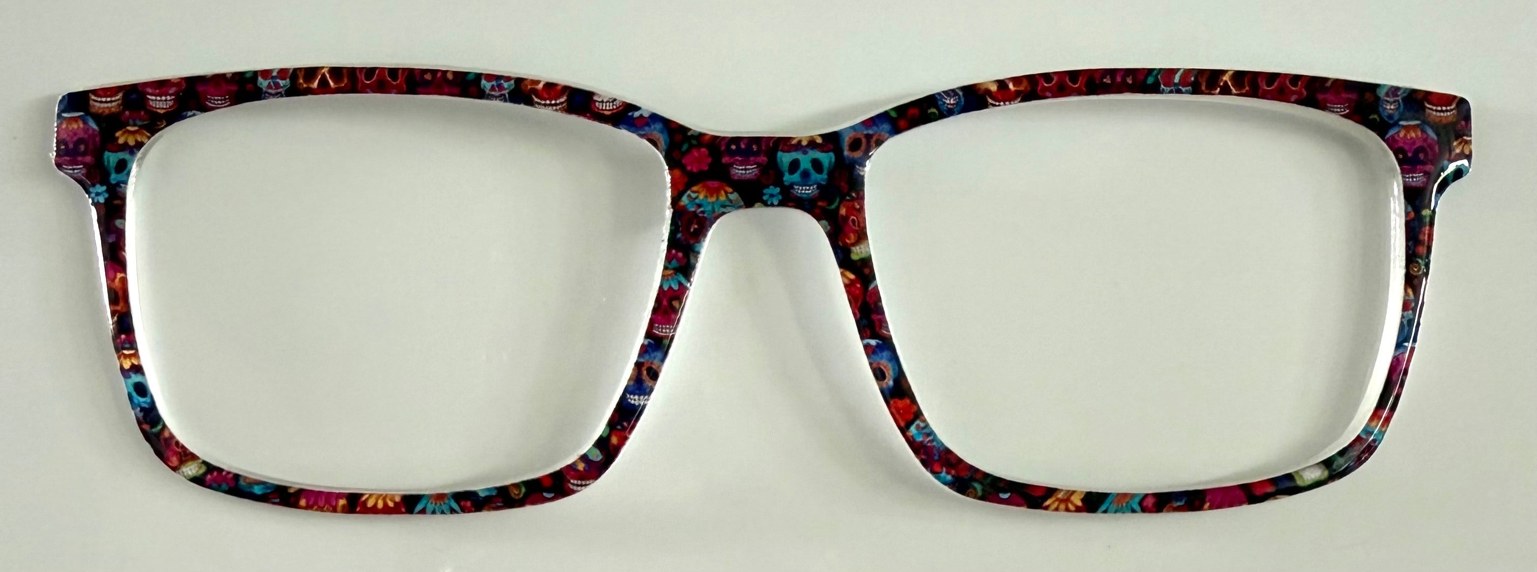 Kirby Topper; multicolored skulls on black