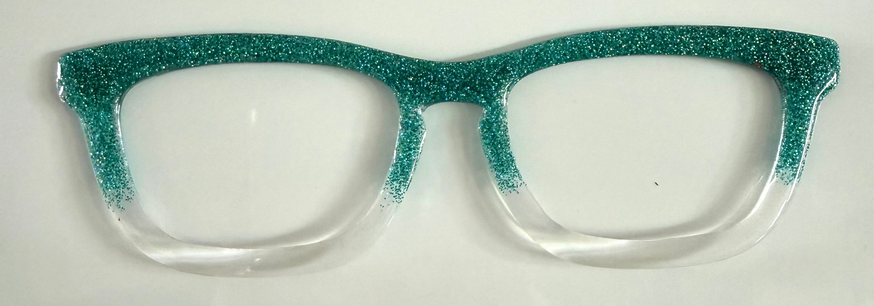 Casper Topper; teal glitter to clear fade