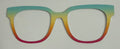 Murphy Topper; metal; aqua/yellow/red gradient