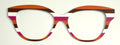 Quinn Topper; metal; orange/white/pink/brown stripes