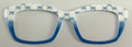 Kirella Topper; RESINED; white and blue bow glitter fade
