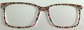 Kirby Topper; blue geometric pattern on peach