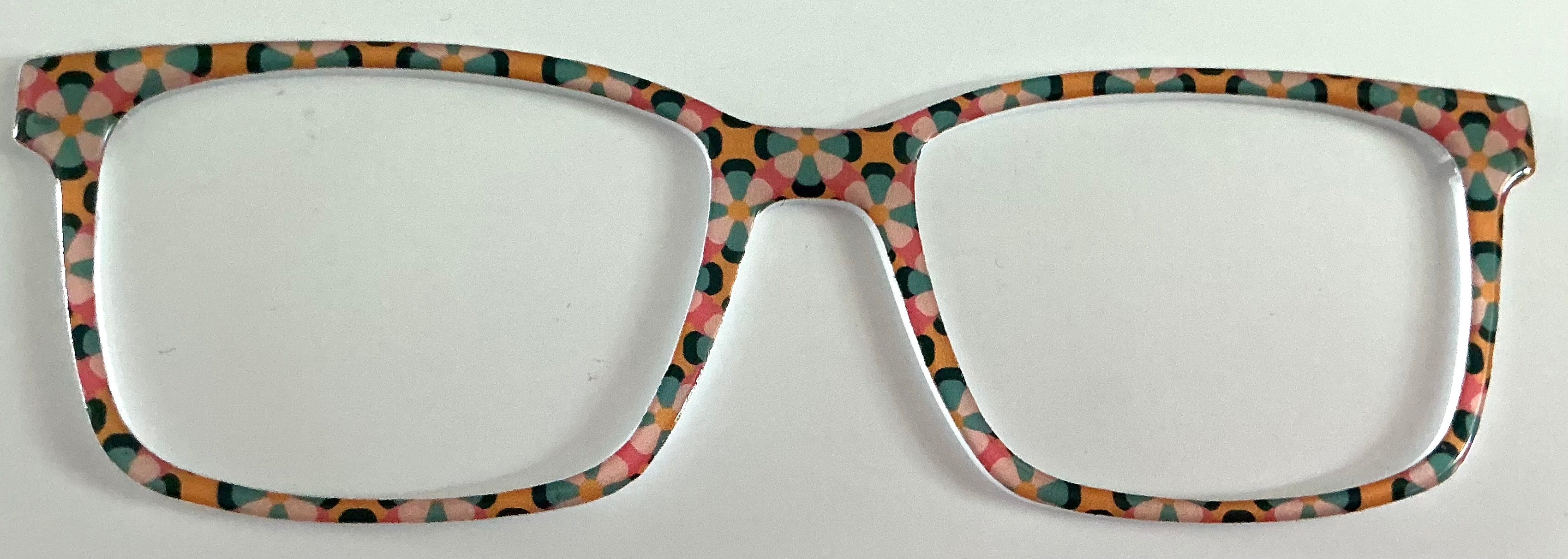 Kirby Topper; blue geometric pattern on peach