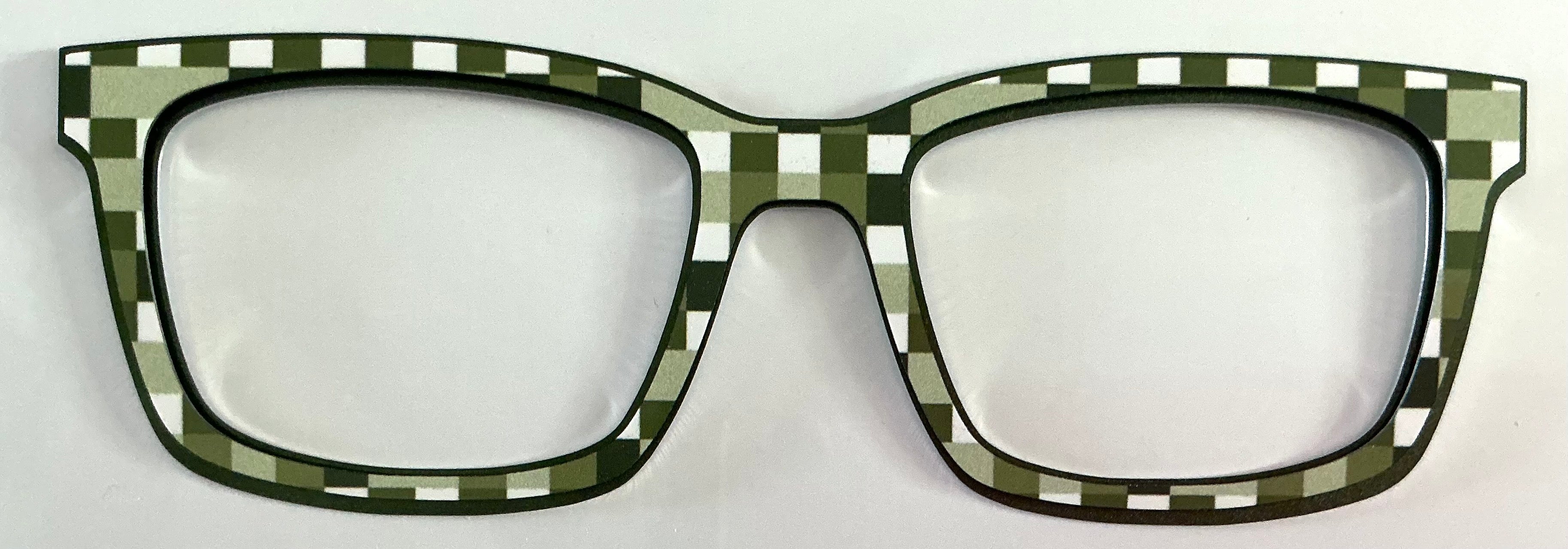 NEW Kirby Topper; Tasha’s Top Frames; stackers (sold as a set); green checkered on top of green