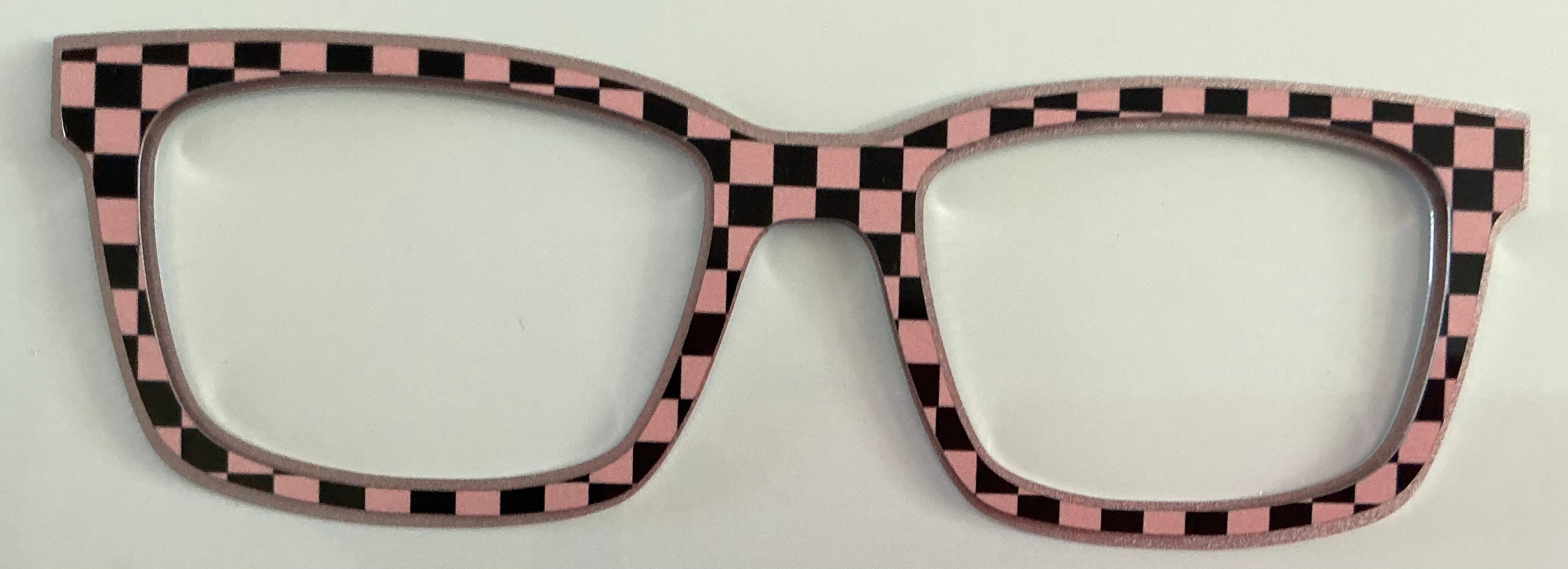 NEW Kirby Topper; Tasha’s Top Frames; stackers (sold as a set); pink and black checkered on top of pink
