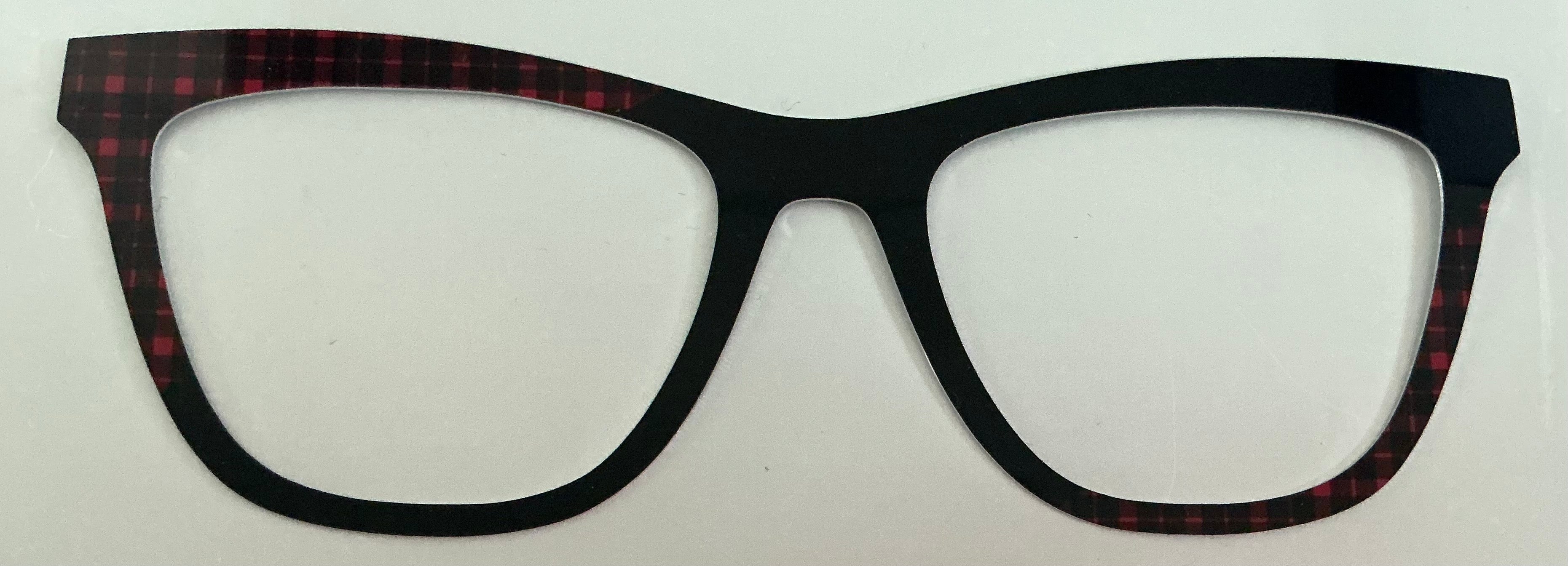 Harper Topper; metal; buffalo plaid/ black diagonal split