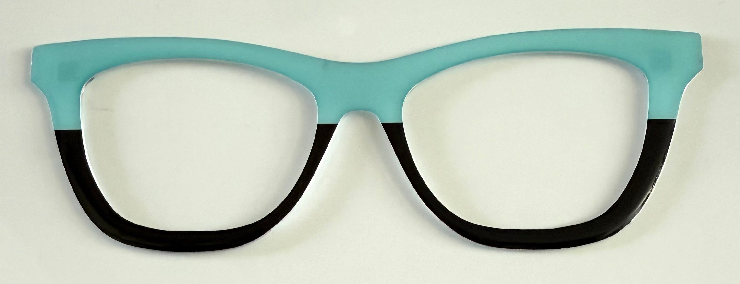 Wanda Topper; the Simple Topper, aqua/black split