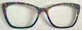 PAIR Wanda Topper; painted multicolored flowers to black fade