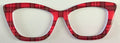 Wanda Topper; burgundy/red plaid