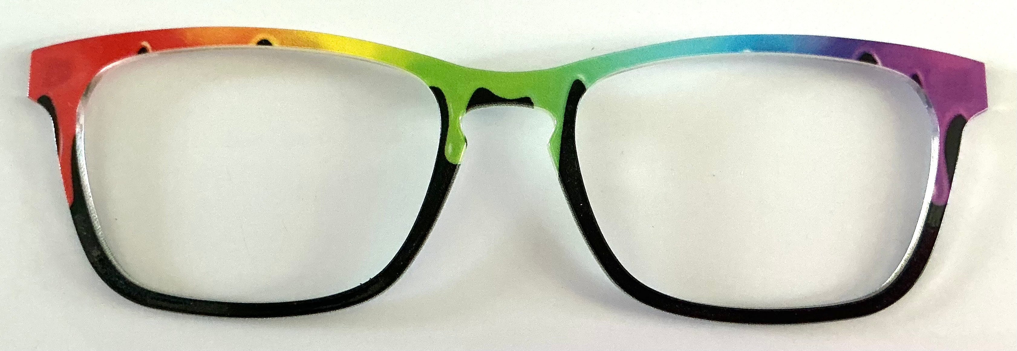 PAIR Casper Topper; rainbow paint drip on black