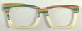 Kirby Case Topper; multicolored stripes/ivory glitter split