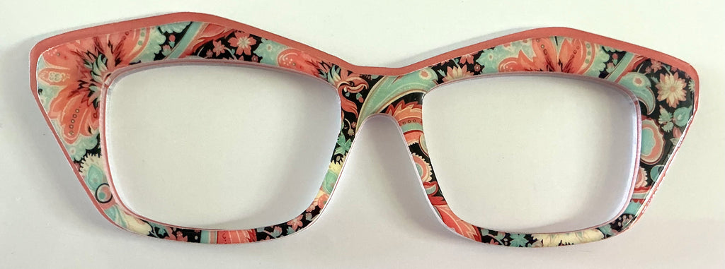 Kirby Topper; hybrid stackers; paisley design on salmon; **sold as set