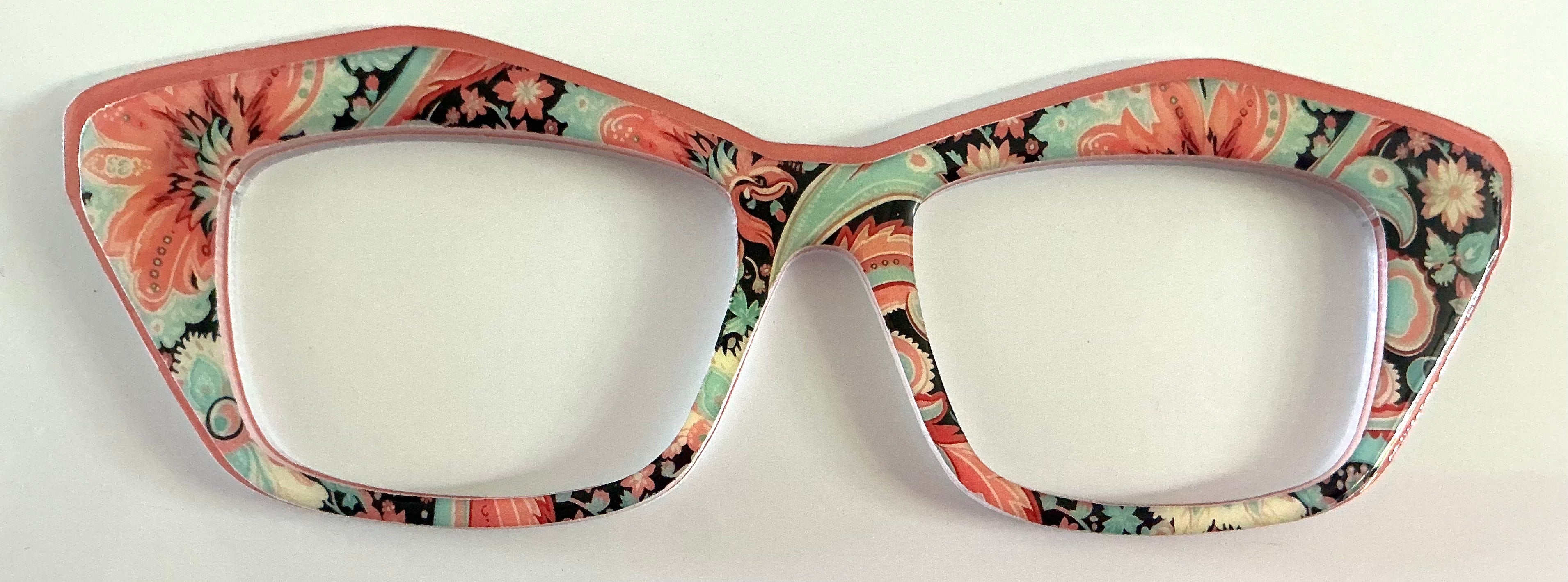 Kirby Topper; hybrid stackers; paisley design on salmon; **sold as set