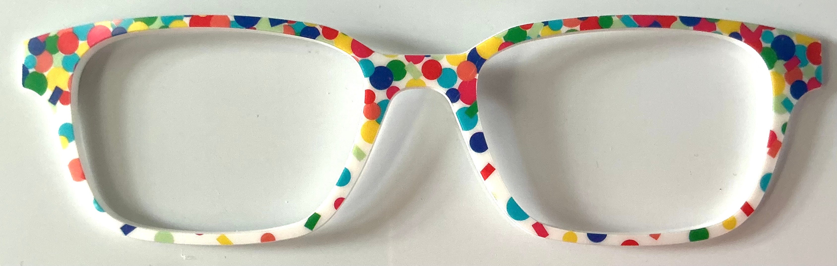 PAIR Finley Topper; rainbow confetti on white