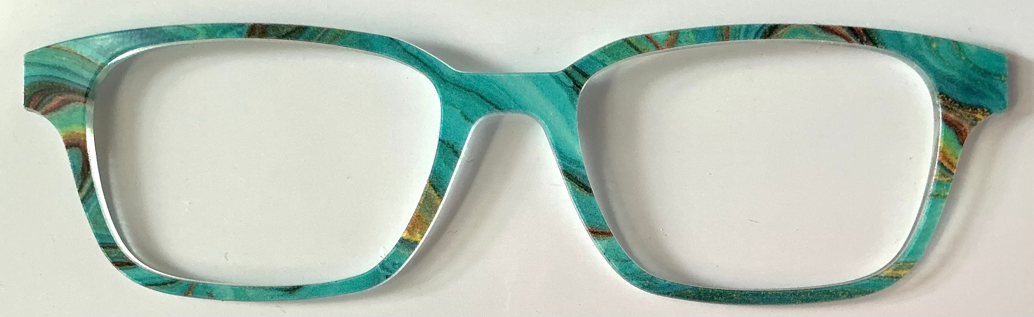 PAIR Finley Topper; teal and gold marble