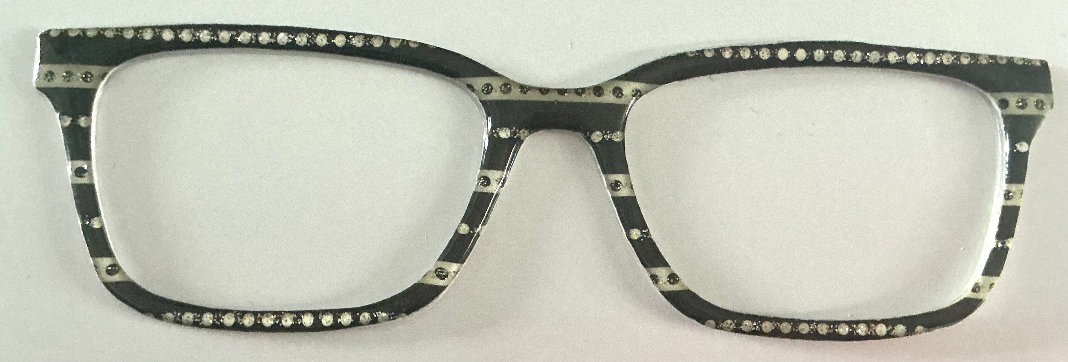 Larkin Topper; black and white stripes with silver dots