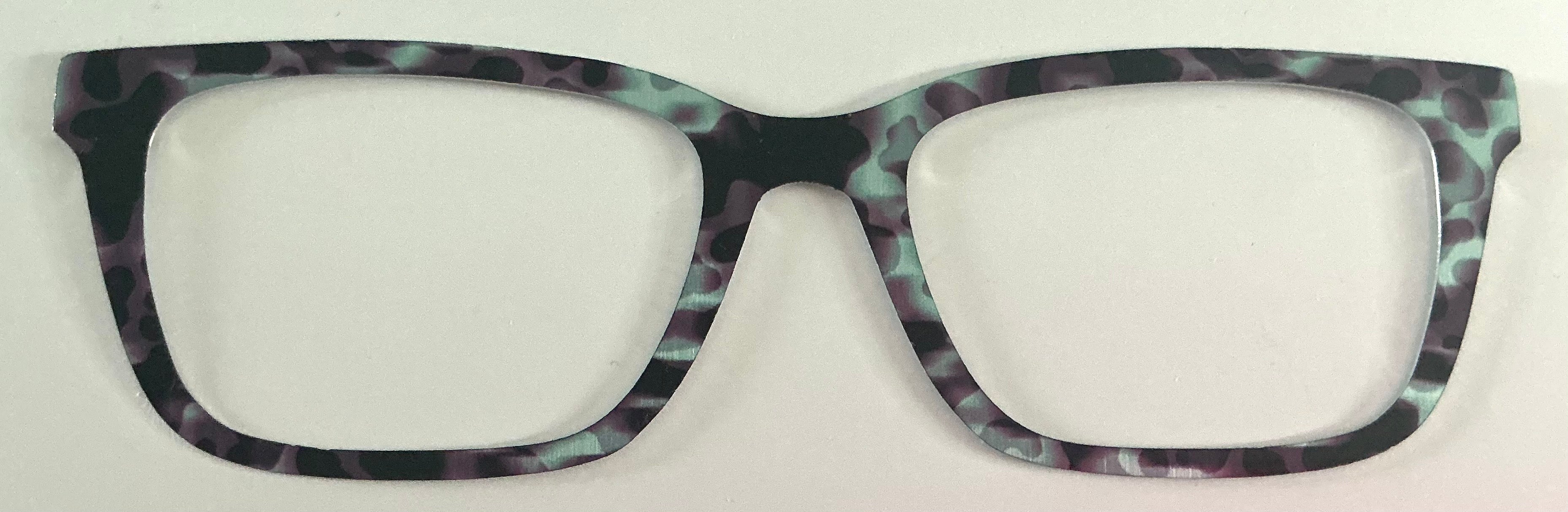 Larkin Topper; metal; aqua and pink smoke on black