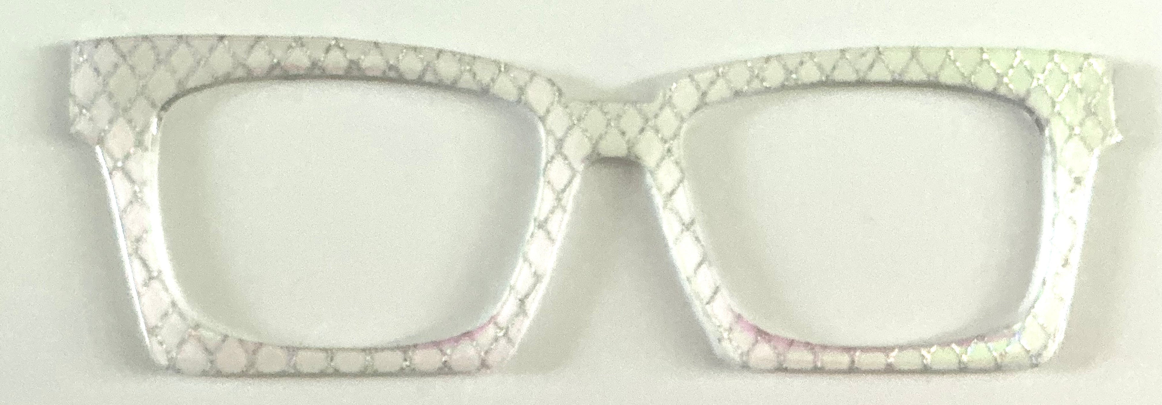 Kirby Case Topper; white with silver foil diamond pattern
