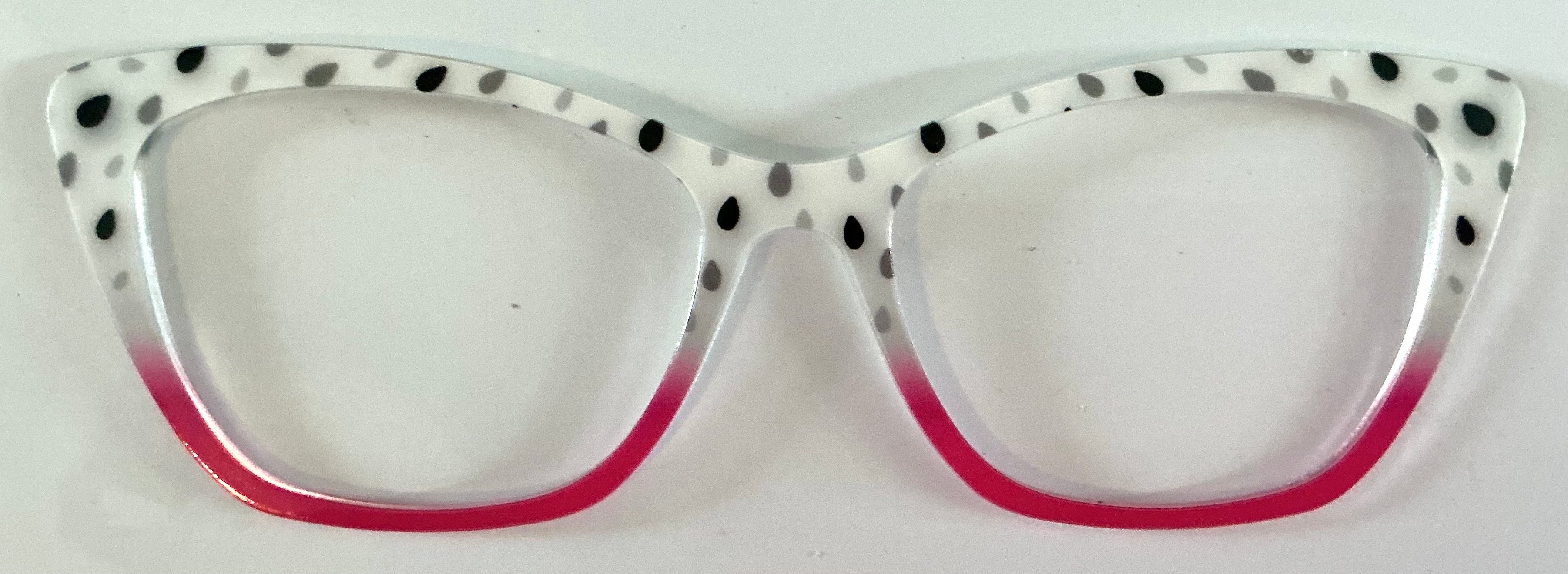 PAIR Wanda Topper; gray raindrops to hot pink fade