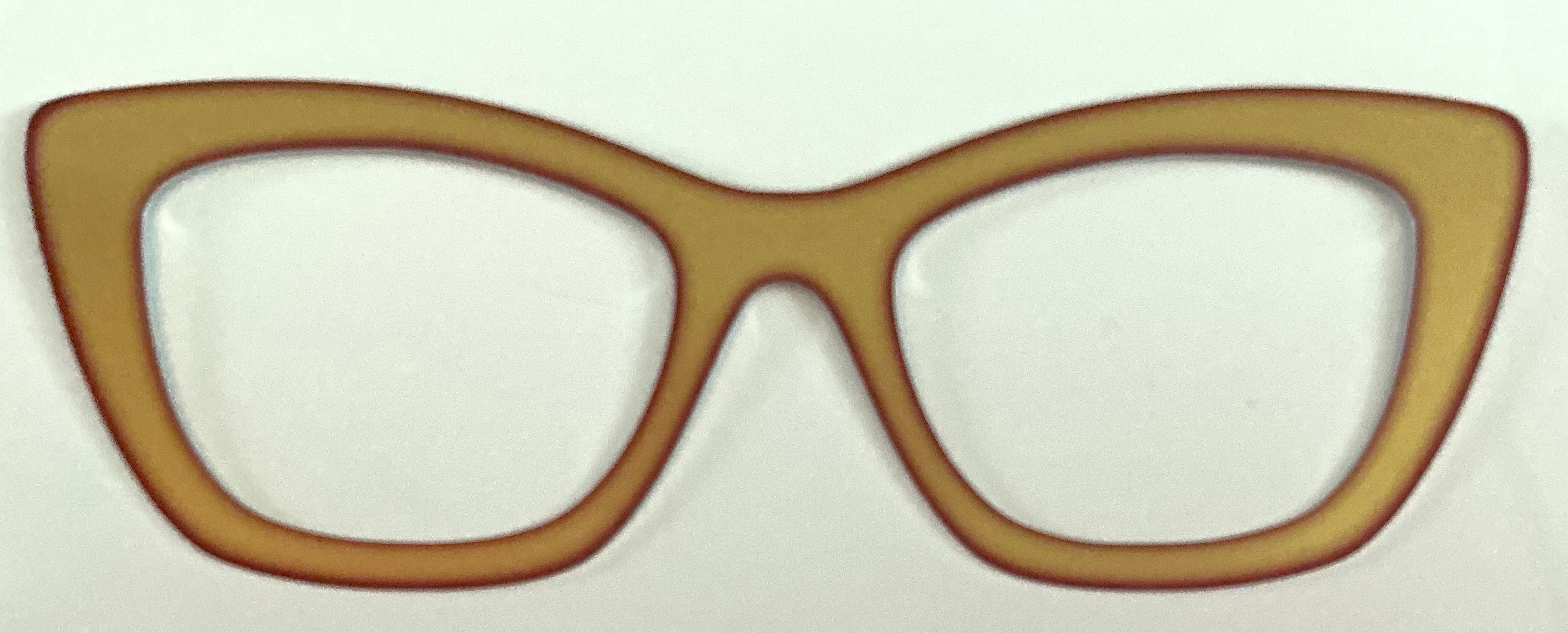 Wanda; Tasha's Top Frames; gold with burgundy outline