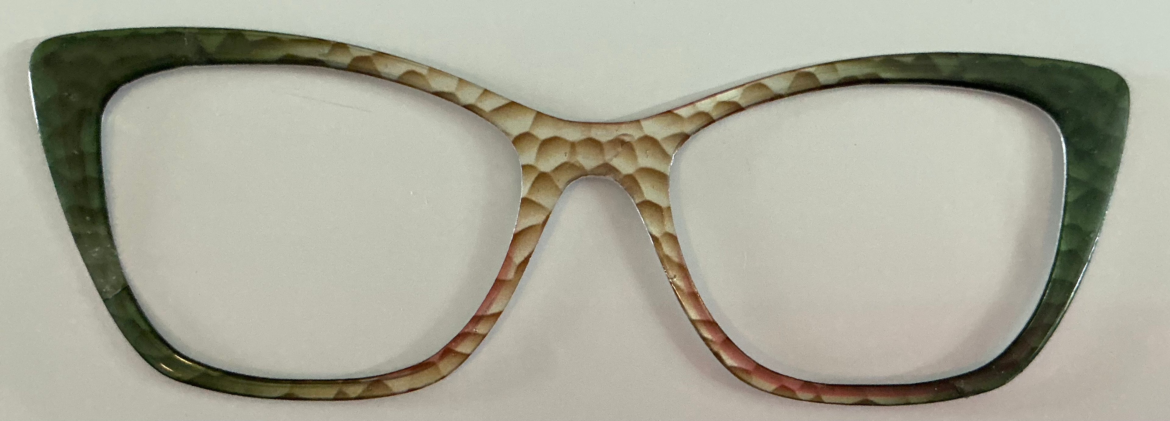 Wanda; Tasha's Top Frames; dark green to tan vertical fade alcohol ink drip