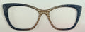 Wanda; Tasha's Top Frames; blue to tan vertical fade alcohol ink drip