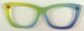 Wanda Topper; semi-translucent; yellow/green/blue diagonal fade