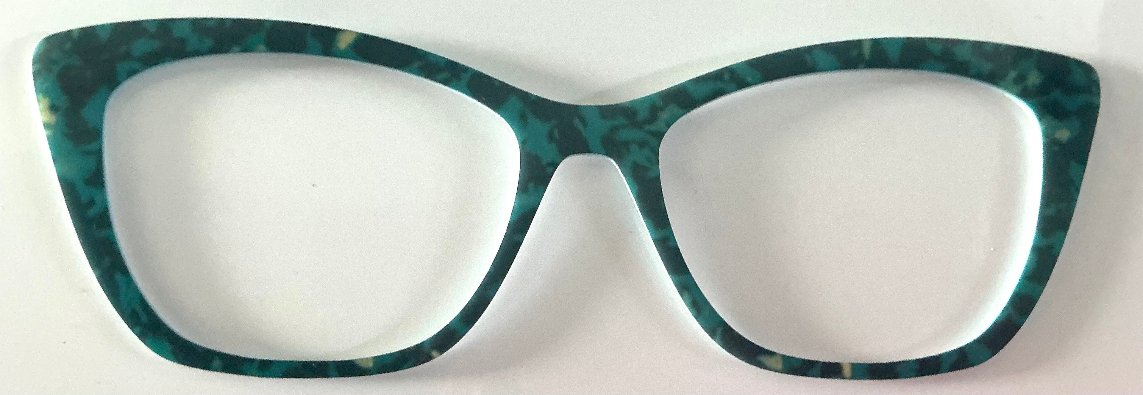 Wanda Topper; teal and green tort