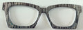 Wanda Case Topper; gray vertical stripe