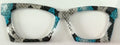 Wanda Case Topper; teal/black/gray snakeskin