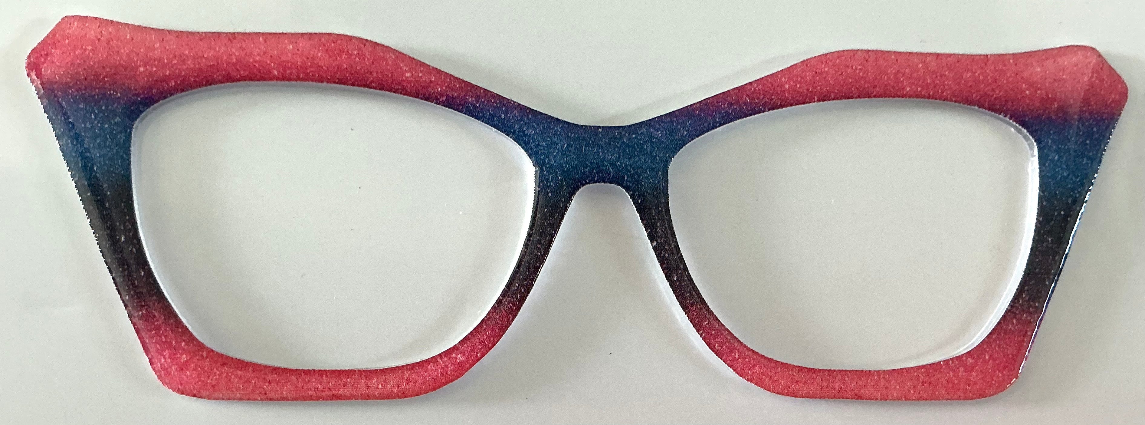 Wanda Cleo Topper; pink/blue/black gradient shimmer
