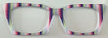 Wanda hybrid Topper; blue/green/pink vertical stripe